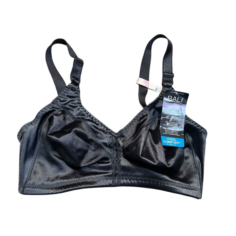 Bali Womens 36D Black Classic Support Wireless T-Shirt Bra DF3820 NEW
